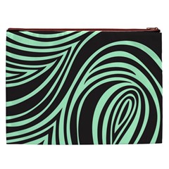 Green Zebra Cosmetic Bag (XXL) from ArtsNow.com Back