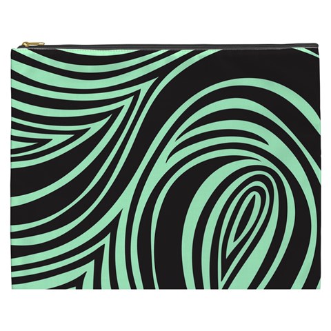 Green Zebra Cosmetic Bag (XXXL) from ArtsNow.com Front