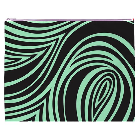 Green Zebra Cosmetic Bag (XXXL) from ArtsNow.com Front