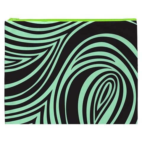 Green Zebra Cosmetic Bag (XXXL) from ArtsNow.com Front