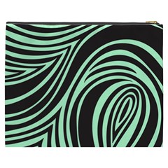 Green Zebra Cosmetic Bag (XXXL) from ArtsNow.com Back