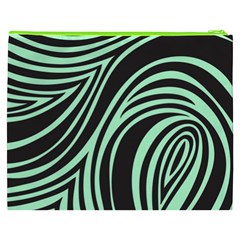 Green Zebra Cosmetic Bag (XXXL) from ArtsNow.com Back