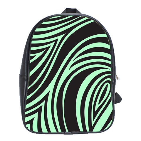 Green Zebra School Bag (XL) from ArtsNow.com Front