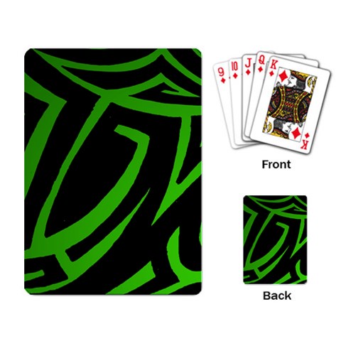 13 Green Tattoo Playing Cards Single Design from ArtsNow.com Back