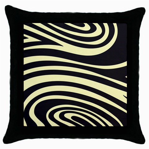 Yellow Zebra Throw Pillow Case (Black) from ArtsNow.com Front