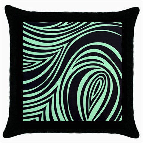 Green Zebra Throw Pillow Case (Black) from ArtsNow.com Front