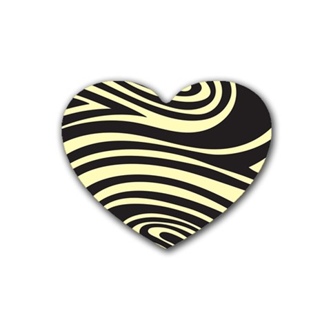 Yellow Zebra Heart Coaster (4 pack) from ArtsNow.com Front