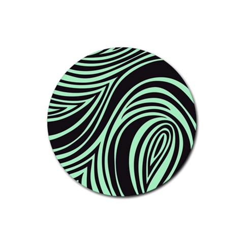 Green Zebra Rubber Round Coaster (4 pack) from ArtsNow.com Front