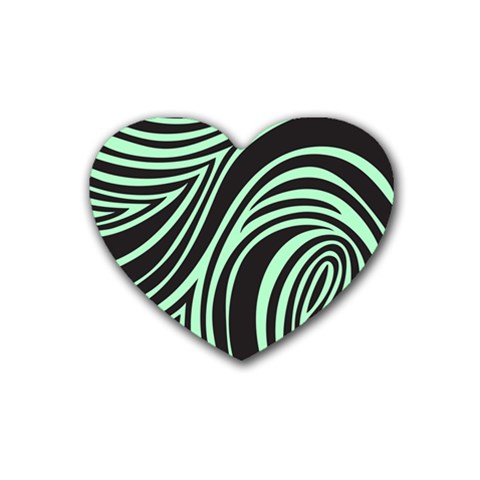 Green Zebra Heart Coaster (4 pack) from ArtsNow.com Front