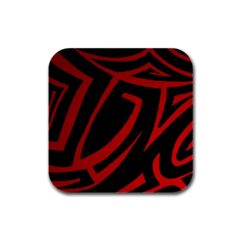 13 Red Tattoo Rubber Square Coaster (4 pack) from ArtsNow.com Front