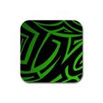 13 Green Tattoo Rubber Square Coaster (4 pack)