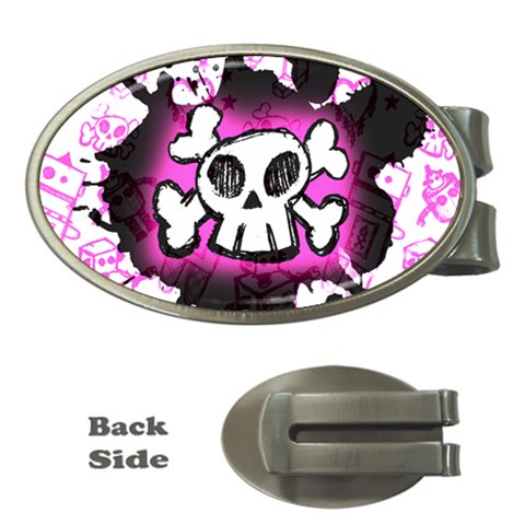 Cartoon Skull Money Clip (Oval) from ArtsNow.com Front