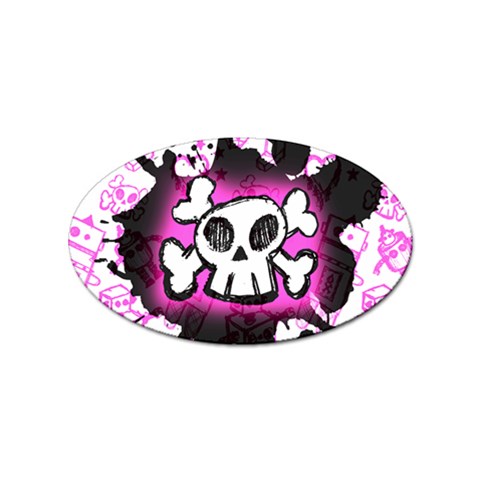 Cartoon Skull Sticker (Oval) from ArtsNow.com Front