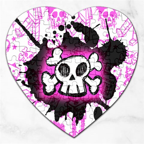 Cartoon Skull Jigsaw Puzzle (Heart) from ArtsNow.com Front