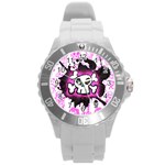 Cartoon Skull Round Plastic Sport Watch Large