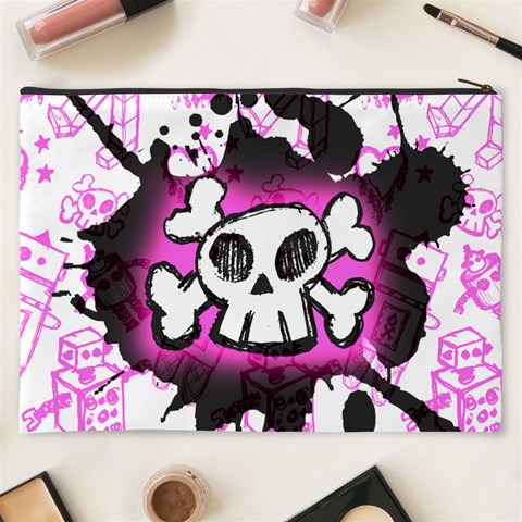 Cartoon Skull Cosmetic Bag (XXXL) from ArtsNow.com Back