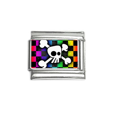 Checker Rainbow Skull Italian Charm (9mm) from ArtsNow.com Front