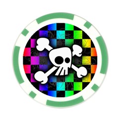 Checker Rainbow Skull Poker Chip Card Guard (10 pack) from ArtsNow.com Front