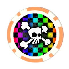 Checker Rainbow Skull Poker Chip Card Guard (10 pack) from ArtsNow.com Front