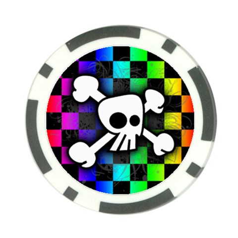 Checker Rainbow Skull Poker Chip Card Guard (10 pack) from ArtsNow.com Back