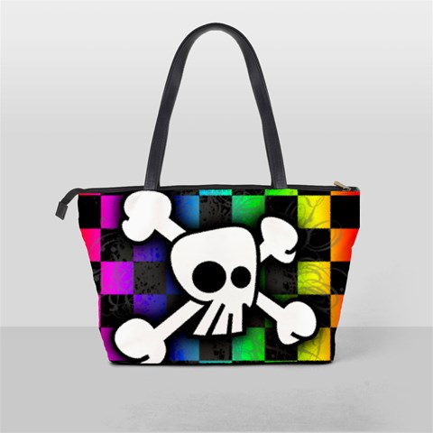 Checker Rainbow Skull Classic Shoulder Handbag from ArtsNow.com Back