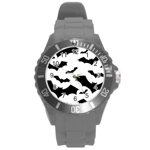 Deathrock Bats Round Plastic Sport Watch Large from ArtsNow.com Front