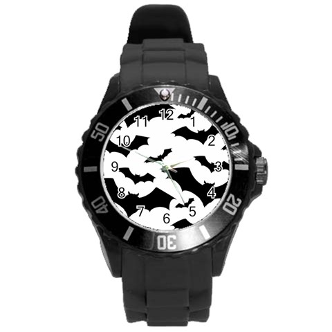 Deathrock Bats Round Plastic Sport Watch Large from ArtsNow.com Front