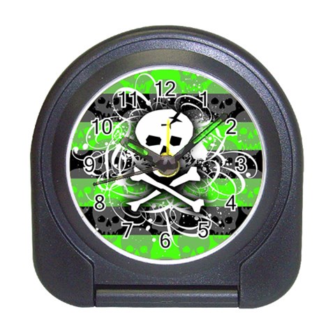 Deathrock Skull Travel Alarm Clock from ArtsNow.com Front