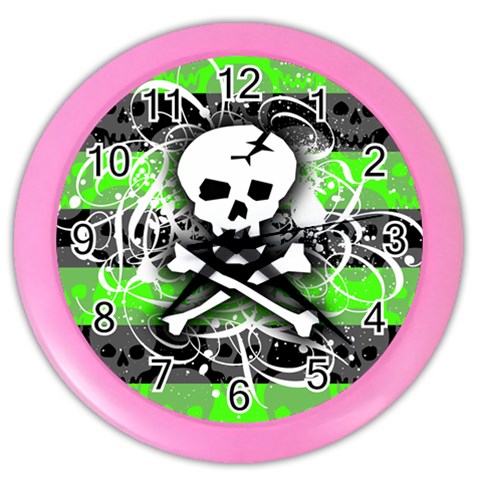 Deathrock Skull Color Wall Clock from ArtsNow.com Front