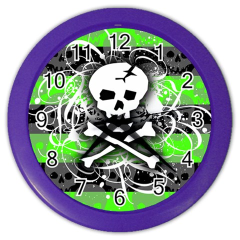 Deathrock Skull Color Wall Clock from ArtsNow.com Front