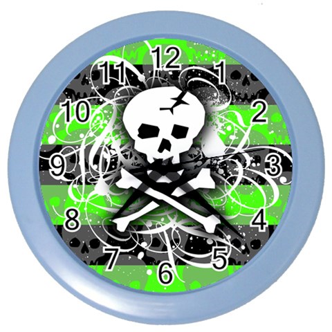 Deathrock Skull Color Wall Clock from ArtsNow.com Front