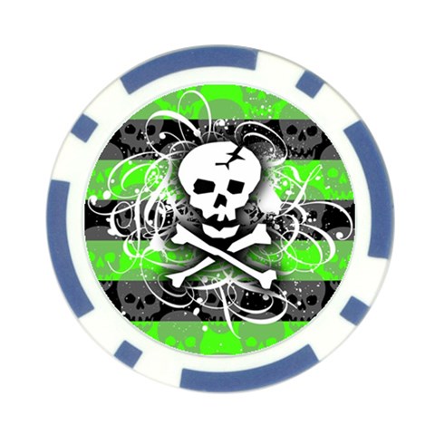 Deathrock Skull Poker Chip Card Guard (10 pack) from ArtsNow.com Front