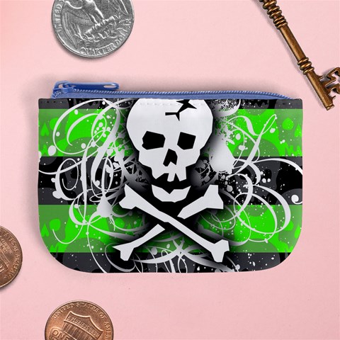 Deathrock Skull Mini Coin Purse from ArtsNow.com Front