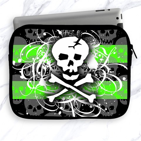 Deathrock Skull Apple iPad 2/3/4 Zipper Case from ArtsNow.com Front