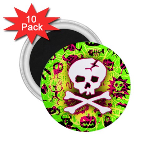 Deathrock Skull & Crossbones 2.25  Magnet (10 pack) from ArtsNow.com Front