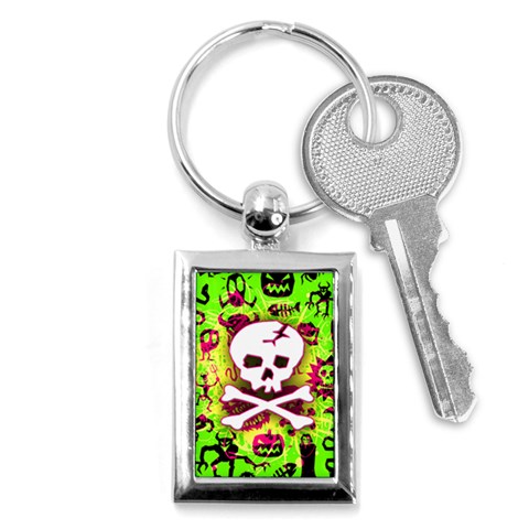 Deathrock Skull & Crossbones Key Chain (Rectangle) from ArtsNow.com Front