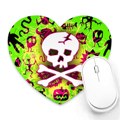 Deathrock Skull & Crossbones Mousepad (Heart) from ArtsNow.com Front