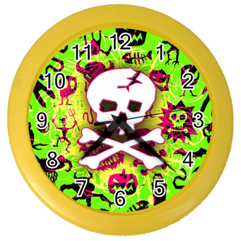 Deathrock Skull & Crossbones Color Wall Clock from ArtsNow.com Front