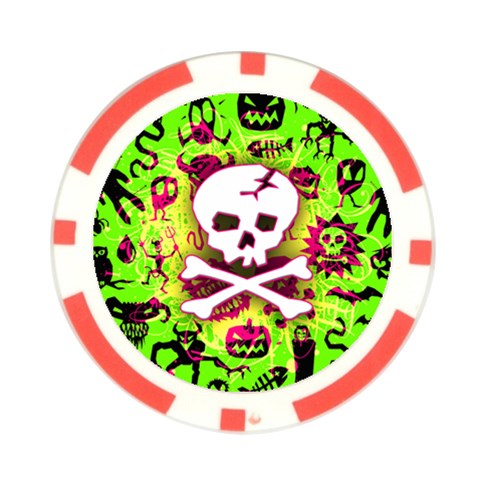 Deathrock Skull & Crossbones Poker Chip Card Guard from ArtsNow.com Front