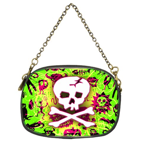 Deathrock Skull & Crossbones Chain Purse (One Side) from ArtsNow.com Front