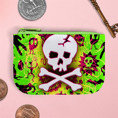 Deathrock Skull & Crossbones Mini Coin Purse from ArtsNow.com Front