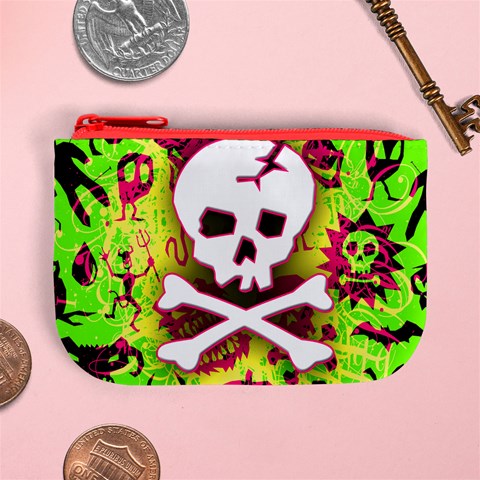 Deathrock Skull & Crossbones Mini Coin Purse from ArtsNow.com Front