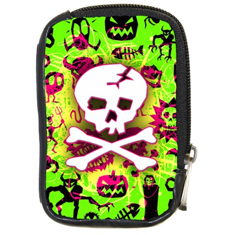 Deathrock Skull & Crossbones Compact Camera Leather Case from ArtsNow.com Front