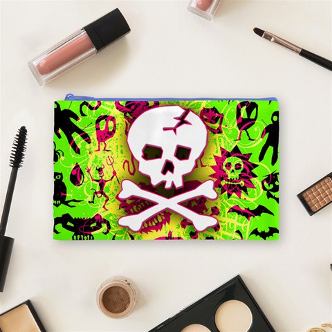 Deathrock Skull & Crossbones Cosmetic Bag (Medium) from ArtsNow.com Front