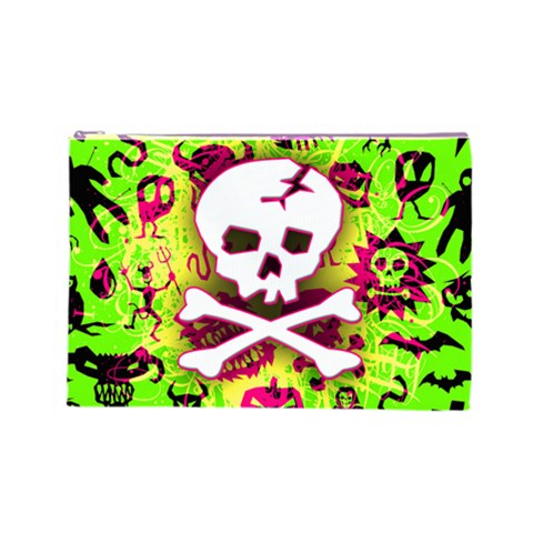 Deathrock Skull & Crossbones Cosmetic Bag (Large) from ArtsNow.com Front