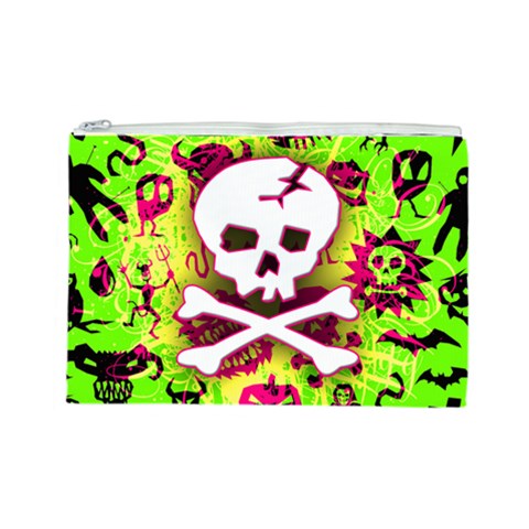 Deathrock Skull & Crossbones Cosmetic Bag (Large) from ArtsNow.com Front