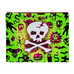 Deathrock Skull & Crossbones Cosmetic Bag (XL) from ArtsNow.com Front