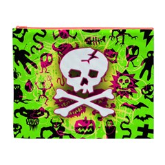 Deathrock Skull & Crossbones Cosmetic Bag (XL) from ArtsNow.com Front