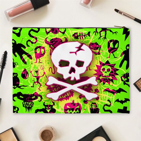 Deathrock Skull & Crossbones Cosmetic Bag (XL) from ArtsNow.com Back