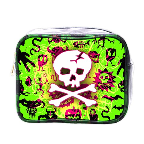 Deathrock Skull & Crossbones Mini Toiletries Bag (One Side) from ArtsNow.com Front